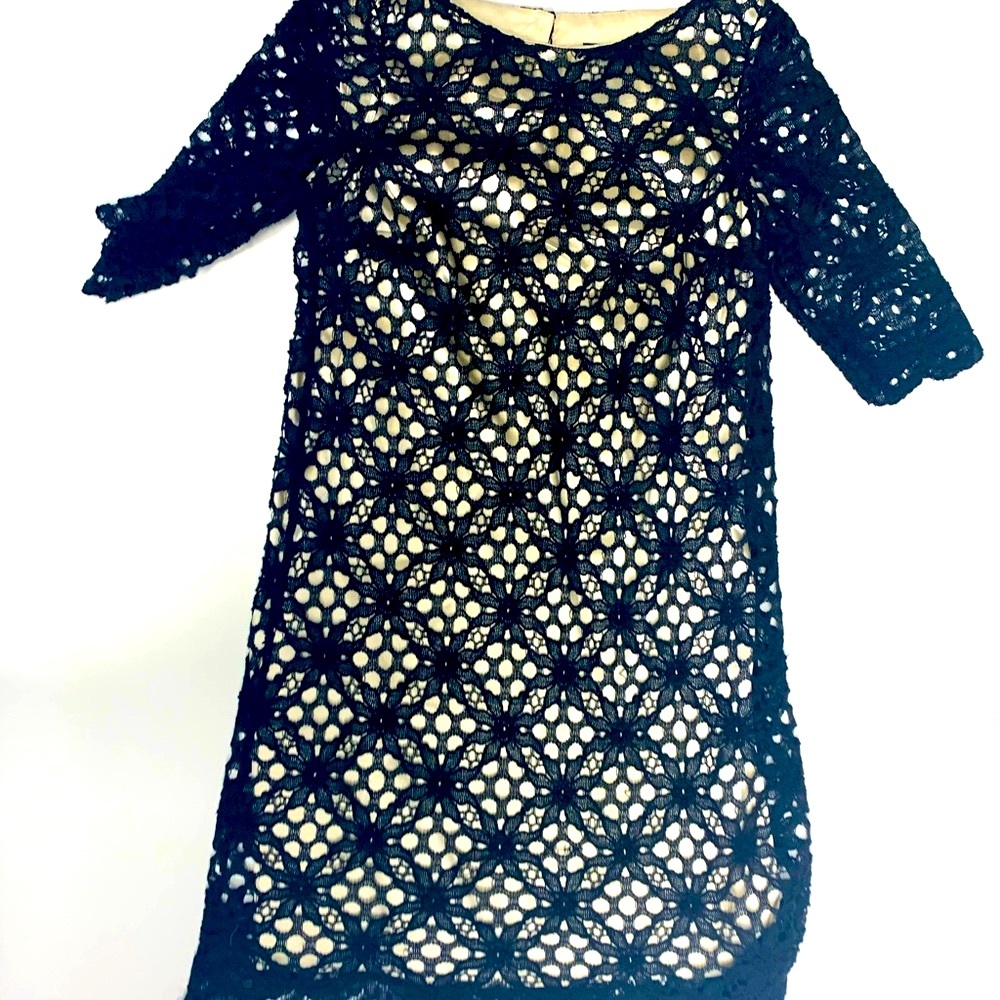 Black Lace Sheath Dress 3/4 sleeves Jax